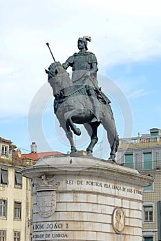 Statue of King Joao I at Praca da Figueira, Lisbon