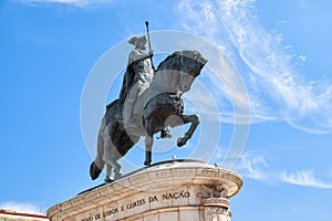 Statue of King Joao I on the Praca da Figueira . Lisbon. Portugal