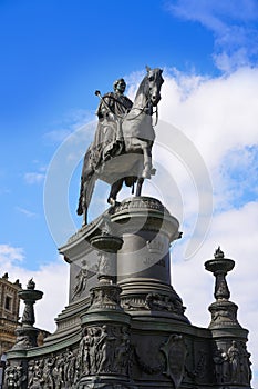 Statue of King Johann in Theaterplatz of Dresden
