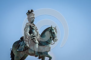 Statue of King Jose on the Commerce square (Praca do Comercio) i