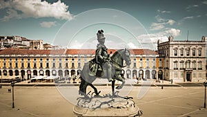 Statue of the King Joseph I of Portugal in Terreiro do PaÃ§o, Lisbon, Portugal