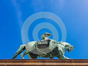 Statue of King Karl Johan in front of Royal Palace, Oslo, Norway