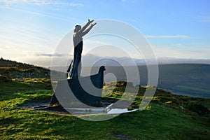 The statue of king Lir at Binevinagh Limavady Derry Ireland