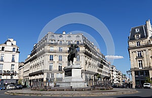 Statue of King Louis XIV in Victory Square -Place de Victoires comissioned by King Louis XVIII . Paris.
