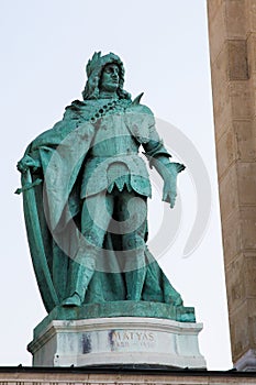 Statue of King Matthias Corvinus in Budapest, Hungary