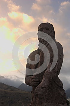 Statue of a King Mencey on the island of Tenerife
