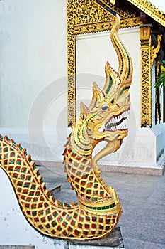 Statue king of nagas in temple