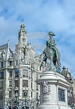 Statue of King Pedro IV, Porto, Portugal