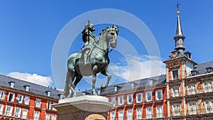 Statue of King Philips III in Madrid, Spain photo