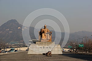 Statue of King Sejong the Great, the fourth king of the Joseon D