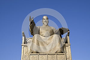 The statue of King Sejong of Joseon Dynasty