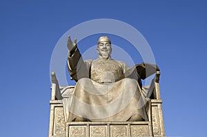 The statue of King Sejong of Joseon Dynasty photo