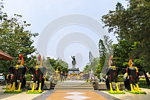 Statue of King Taksin the Great in Huay Mongkol Temple in Prachuap Khiri Khan Province