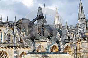 Statue of Knight Nuno Alvares Pereira Batalha Portugal photo