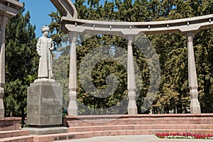 Statue of Kurmanjan Datka, a famous politican and stateswoman, in Bishkek, the capital of Kyrgyzstan