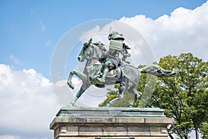 Statue of Kusunoki Masashige near Imperial palace in Chiyoda city, Tokyo, Japan