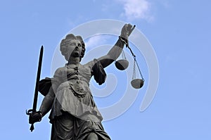 Statue of Lady Justice in Frankfurt Germany