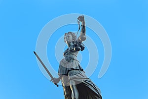 Statue of Lady justice in Frankfurt at the Roemer photo