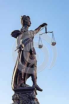 Statue of Lady Justice (Justitia) in Frankfurt