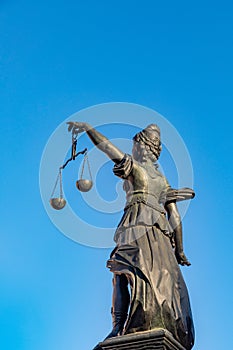 Statue of Lady Justice (Justitia) in Frankfurt