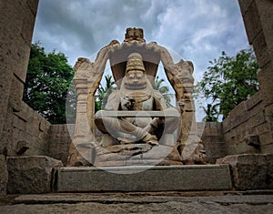 Statue of Lakshmi Narasimha Temple at Hampi