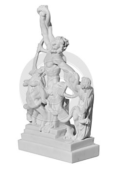 Statue of Laocoon and his Sons on a white background