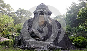 Statue of laozi on qingyuanshan mountain, adobe rgb photo