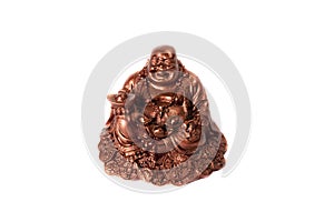 Statue laughing Buddha - Budai or Hotei. isolated cheerful monk.