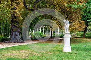 Statue Le joueur de bille in the Parc Monceau - Paris, France photo