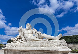 Statue Le Tibre in Tuileries Garden in Paris