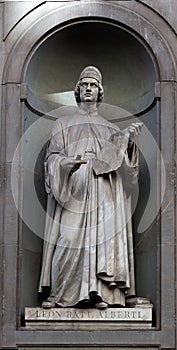 Statue Leon Battista Alberti, Uffizi, Florence, Italy photo