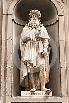 Statue of Leonardo Da Vinci in Florence
