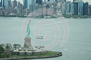 Statue of Liberty aerial view, Statue of Liberty New York city from above