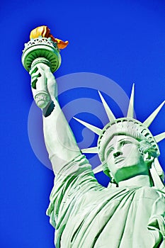 Low Angle View Of Statue Of Liberty Against Sky,America