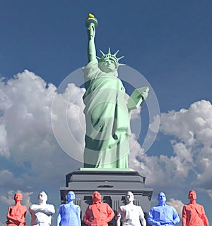 Statue of Liberty American people low poly