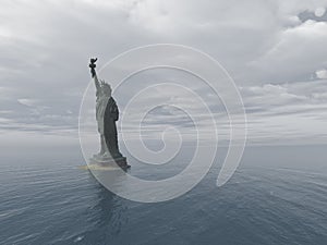 Statue of Liberty in the Apocalypse Flood