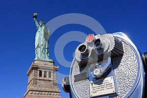 Statue of Liberty and binoculars