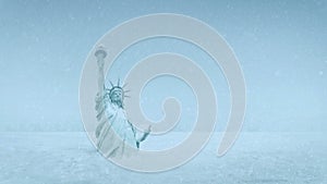 Statue Of Liberty Buried In Snow Global Cooling