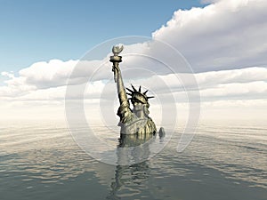 Statue of Liberty after a cataclysm