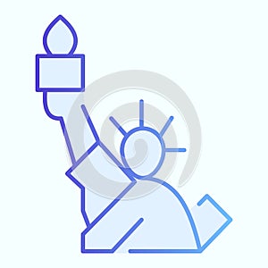 Statue of liberty flat icon. American monument vector illustration isolated on white. American symbol gradient style