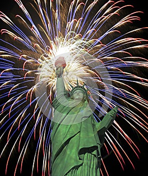 A Statue of Liberty Fourth of July Fireworks Celebration