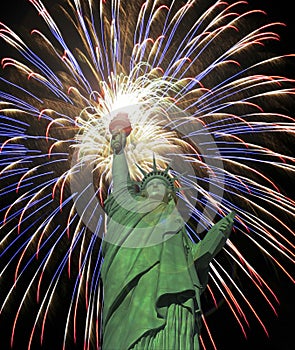 A Statue of Liberty Fourth of July Fireworks Celebration photo