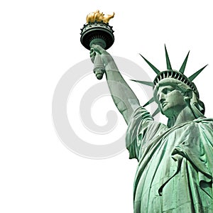 Statue of Liberty isolated on white background photo