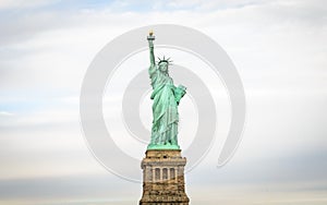 Statue of Liberty. Lady Liberty Enlightening the World. Colossal Neoclassical Sculpture on Liberty Island