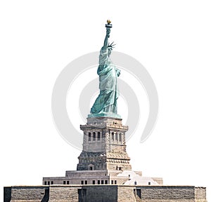 The Statue of Liberty, Landmarks of New York, isolated white background