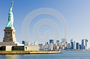 Statue of Liberty and Manhattan, New York City, USA