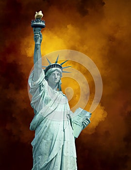 Statue Liberty New York Background