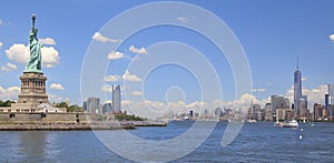 Statue of Liberty and New York City skyline, NY, USA