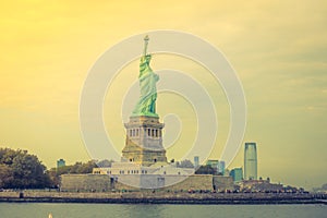 Statue of Liberty, New York City , USA . ( Filtered image proce