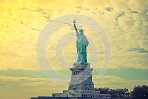 Statue of Liberty, New York City , USA . ( Filtered image proce